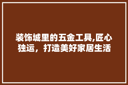装饰城里的五金工具,匠心独运，打造美好家居生活 地板材料