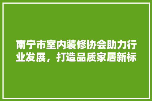 南宁市室内装修协会助力行业发展，打造品质家居新标杆 家居装修