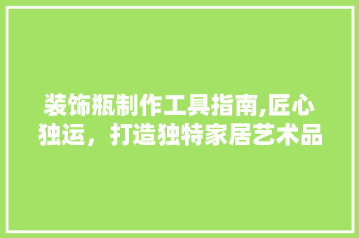装饰瓶制作工具指南,匠心独运，打造独特家居艺术品 室内设计