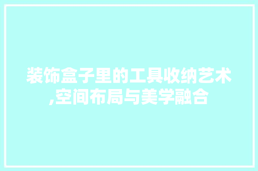 装饰盒子里的工具收纳艺术,空间布局与美学融合 软装设计