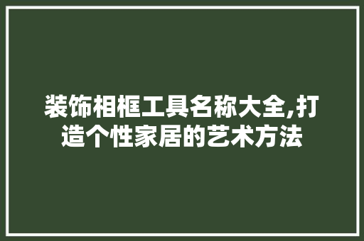 装饰相框工具名称大全,打造个性家居的艺术方法 客厅装修