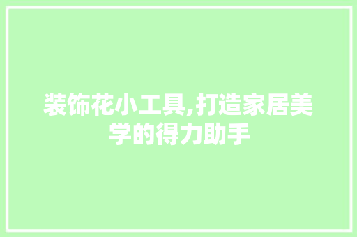 装饰花小工具,打造家居美学的得力助手 地板材料