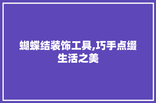 蝴蝶结装饰工具,巧手点缀生活之美 现代风格装饰 蝴蝶结装饰工具,巧手点缀生活之美 现代风格装饰