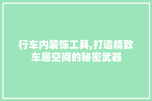 行车内装饰工具,打造精致车居空间的秘密武器 家居装修