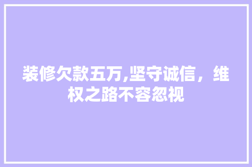 装修欠款五万,坚守诚信，维权之路不容忽视 地板材料