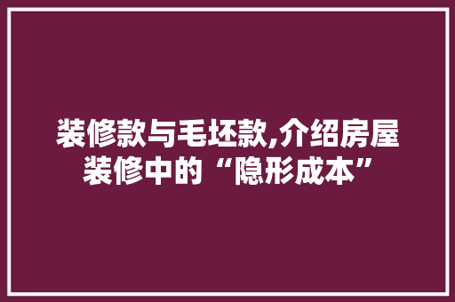 装修款与毛坯款,介绍房屋装修中的“隐形成本” 客厅装修