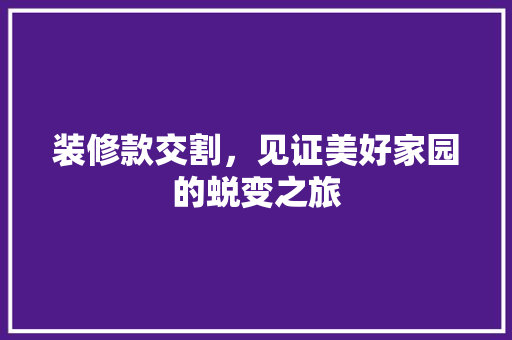 装修款交割，见证美好家园的蜕变之旅 中式风格装饰