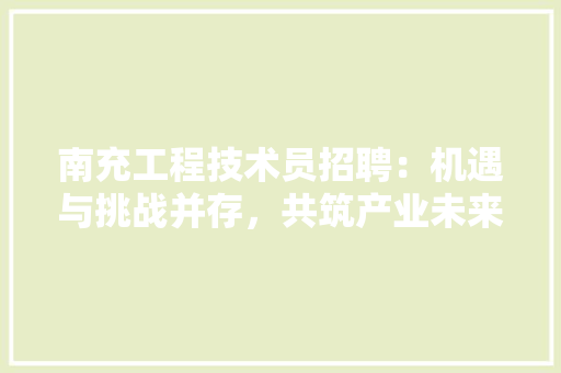南充工程技术员招聘：机遇与挑战并存，共筑产业未来 家居装修