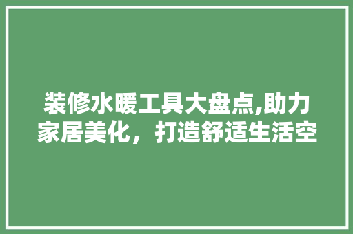 装修水暖工具大盘点,助力家居美化，打造舒适生活空间 地板材料