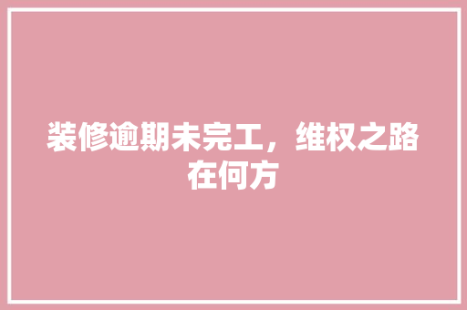 装修逾期未完工，维权之路在何方 现代风格装饰