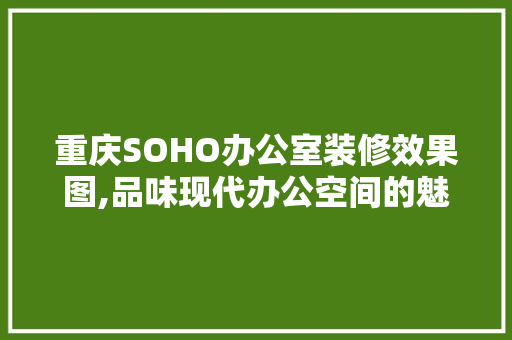 重庆SOHO办公室装修效果图,品味现代办公空间的魅力