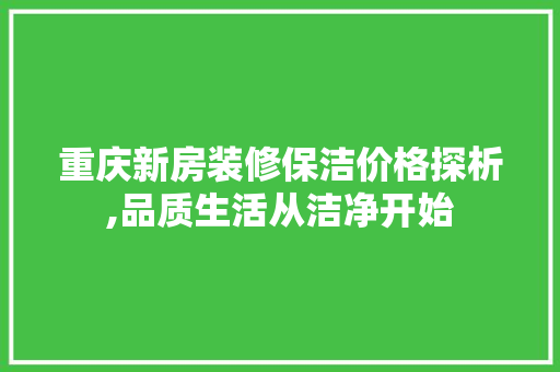 重庆新房装修保洁价格探析,品质生活从洁净开始 木雕艺术