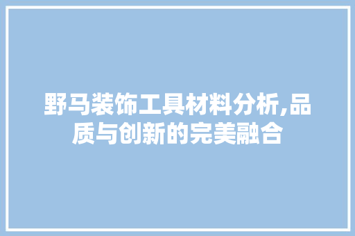 野马装饰工具材料分析,品质与创新的完美融合 木雕艺术
