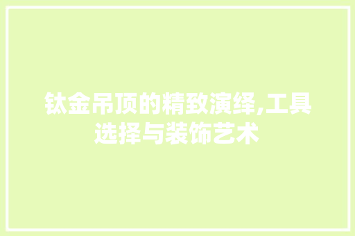 钛金吊顶的精致演绎,工具选择与装饰艺术 地板材料