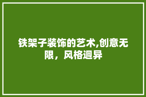 铁架子装饰的艺术,创意无限，风格迥异