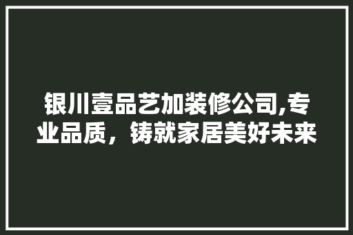 银川壹品艺加装修公司,专业品质，铸就家居美好未来 家居装修