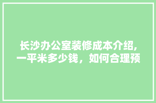 长沙办公室装修成本介绍,一平米多少钱，如何合理预算 现代风格装饰