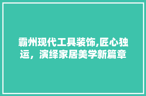 霸州现代工具装饰,匠心独运，演绎家居美学新篇章