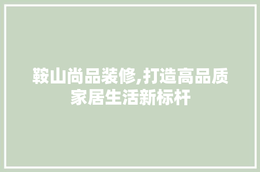 鞍山尚品装修,打造高品质家居生活新标杆 客厅装修