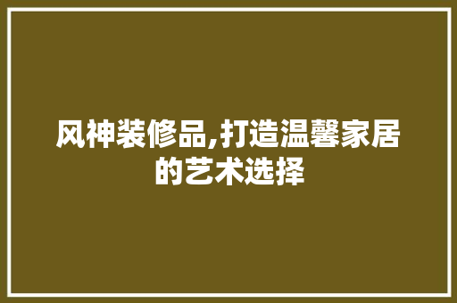 风神装修品,打造温馨家居的艺术选择 现代风格装饰