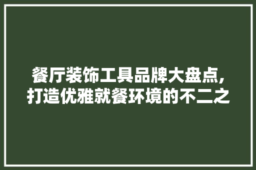 餐厅装饰工具品牌大盘点,打造优雅就餐环境的不二之选 中式风格装饰