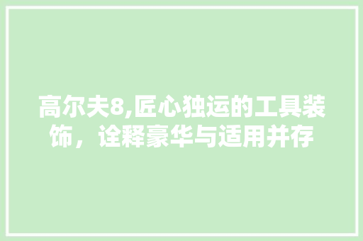 高尔夫8,匠心独运的工具装饰，诠释豪华与适用并存