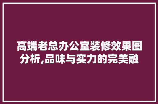 高端老总办公室装修效果图分析,品味与实力的完美融合 室内设计