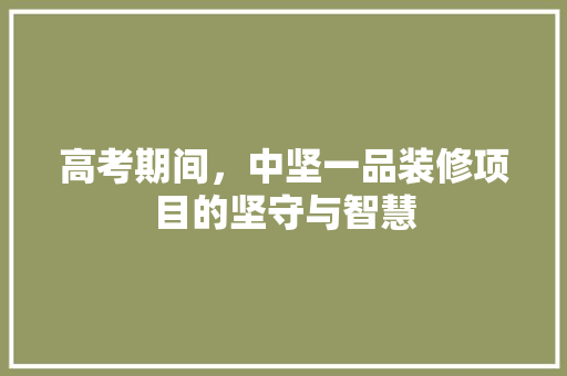 高考期间，中坚一品装修项目的坚守与智慧 客厅装修