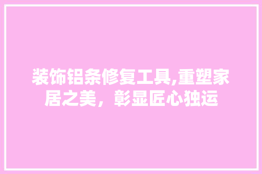 装饰铝条修复工具,重塑家居之美，彰显匠心独运 卧室装修