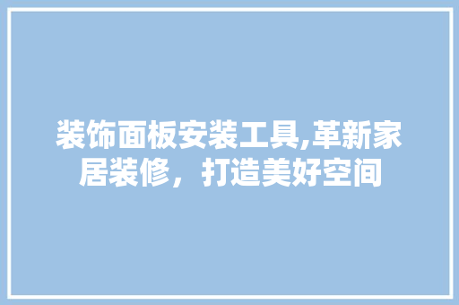 装饰面板安装工具,革新家居装修，打造美好空间