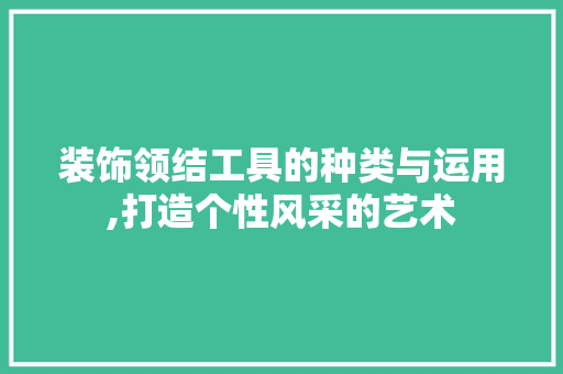 装饰领结工具的种类与运用,打造个性风采的艺术 中式风格装饰