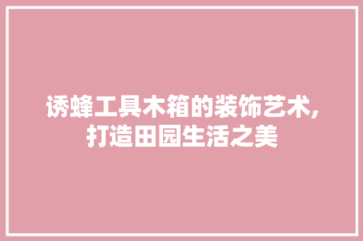 诱蜂工具木箱的装饰艺术,打造田园生活之美 地板材料