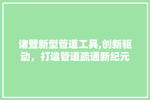 诸暨新型管道工具,创新驱动，打造管道疏通新纪元