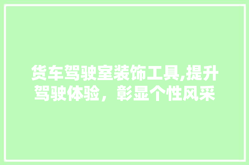 货车驾驶室装饰工具,提升驾驶体验，彰显个性风采 室内设计