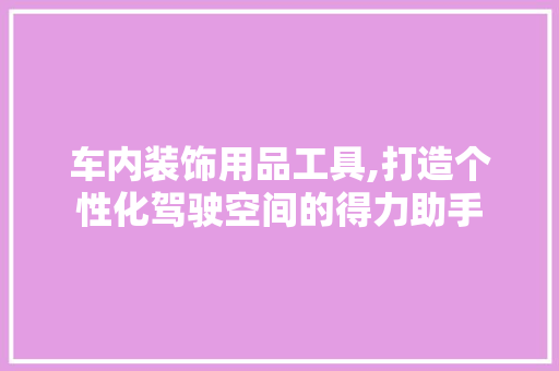 车内装饰用品工具,打造个性化驾驶空间的得力助手 客厅装修