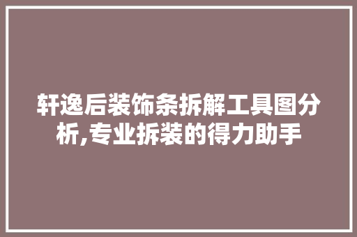 轩逸后装饰条拆解工具图分析,专业拆装的得力助手 软装设计