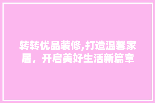 转转优品装修,打造温馨家居，开启美好生活新篇章 室内设计