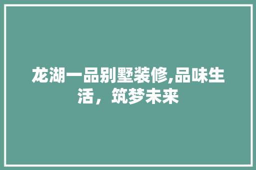 龙湖一品别墅装修,品味生活,筑梦未来