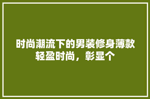 时尚潮流下的男装修身薄款轻盈时尚,彰显个