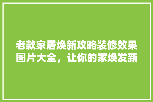 老款家居焕新攻略装修效果图片大全,让你的家焕发新生