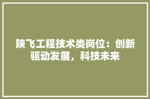 陕飞工程技术类岗位:创新驱动发展,科技未来