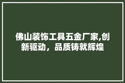 佛山装饰工具五金厂家,创新驱动,品质铸就辉煌