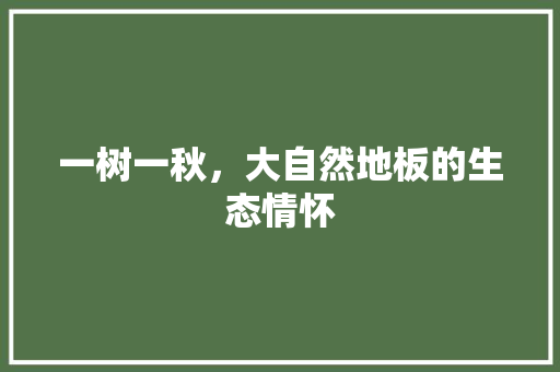 一树一秋,大自然地板的生态情怀