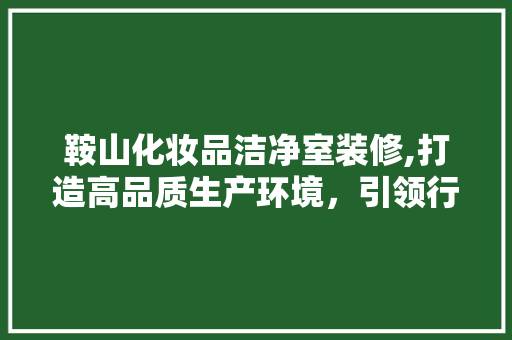 鞍山化妆品洁净室装修,打造高品质生产环境,引领行业发展新潮流