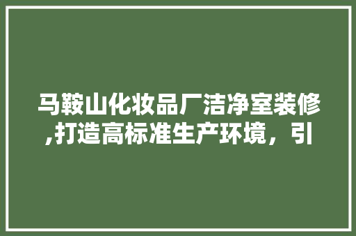 马鞍山化妆品厂洁净室装修,打造高标准生产环境,引领行业新风尚